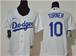 Los Angeles Dodgers #10 Justin Turner Youth White Cool Base Jersey