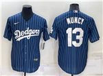 Los Angeles Dodgers #13 Max Muncy Blue Pinstripe Cool Base Jersey