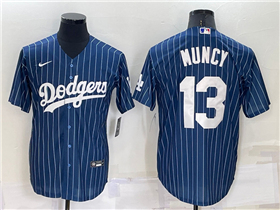 Los Angeles Dodgers #13 Max Muncy Blue Pinstripe Cool Base Jersey
