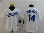 Los Angeles Dodgers #14 Enrique Hernández Women's White Cool Base Jersey