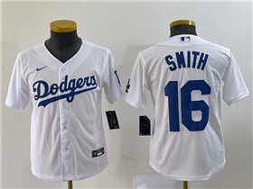 Los Angeles Dodgers #16 Will Smith Youth White Cool Base Jersey