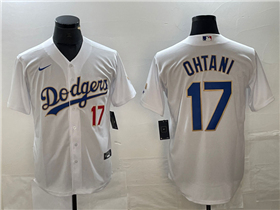 Los Angeles Dodgers #17 Shohei Ohtani White 2021 Gold Program Limited Jersey