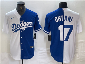 Los Angeles Dodgers #17 Shohei Ohtani Split Royal Blue/White Jersey