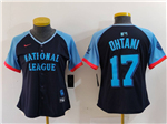 National League #17 Shohei Ohtani Women's Navy 2024 MLB All-Star Game Limited Jersey