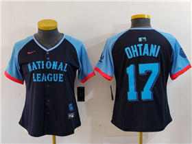 National League #17 Shohei Ohtani Women's Navy 2024 MLB All-Star Game Limited Jersey