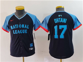 National League #17 Shohei Ohtani Youth Navy 2024 MLB All-Star Game Limited Jersey