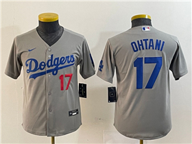 Los Angeles Dodgers #17 Shohei Ohtani Youth Alternate Gray Limited Jersey