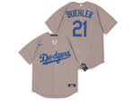 Los Angeles Dodgers #21 Walker Buehler Alternate Gray Cool Base Jersey