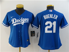 Los Angeles Dodgers #21 Walker Buehler Women's Royal Blue Cool Base Jersey