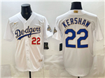 Los Angeles Dodgers #22 Clayton Kershaw White 2026 Gold Collection Jersey