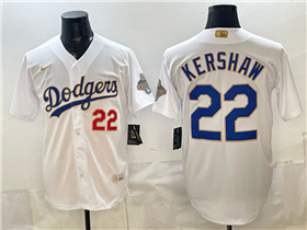 Los Angeles Dodgers #22 Clayton Kershaw White 2026 Gold Collection Jersey