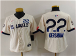 Los Angeles Dodgers #22 Clayton Kershaw Women's Cream 2024 City Connect Limited Jersey