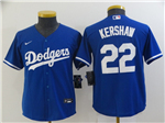 Los Angeles Dodgers #22 Clayton Kershaw Youth Royal Blue Cool Base Jersey