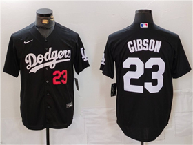 Los Angeles Dodgers #23 Kirk Gibson Black Turn Back The Clock Limited Jersey