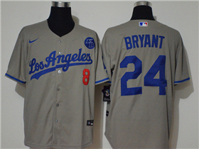 Los Angeles Dodgers #8/24 Kobe Bryant Gray KB Cool Base Jersey