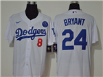 Los Angeles Dodgers #8/24 Kobe Bryant White KB Cool Base Jersey