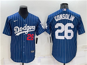 Los Angeles Dodgers #26 Tony Gonsolin Blue Pinstripe Cool Base Jersey