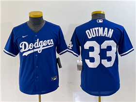 Los Angeles Dodgers #33 James Outman Youth Royal Blue Cool Base Jersey