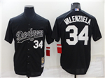 Los Angeles Dodgers #34 Fernando Valenzuela Black Cooperstown Collection Throwback Jersey