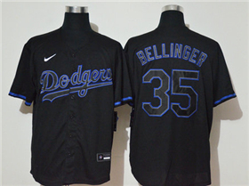 Los Angeles Dodgers #35 Cody Bellinger Black Cool Base Jersey