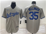 Los Angeles Dodgers #35 Cody Bellinger Gray Cool Base Jersey