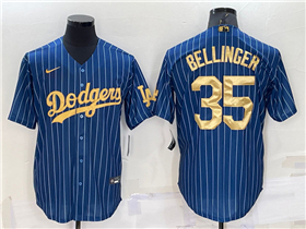 Los Angeles Dodgers #35 Cody Bellinger Blue Pinstripe Cool Base Jersey