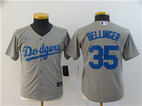 Los Angeles Dodgers #35 Cody Bellinger Youth Alternate Gray Cool Base Jersey