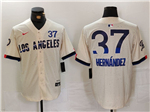 Los Angeles Dodgers #37 Teoscar Hernandez Cream 2024 City Connect Limited Jersey