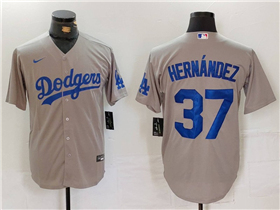 Los Angeles Dodgers #37 Teoscar Hernandez Alternate Gray Jersey