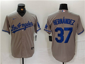 Los Angeles Dodgers #37 Teoscar Hernandez Gray Jersey