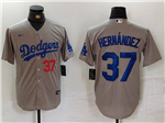 Los Angeles Dodgers #37 Teoscar Hernandez Alternate Gray Limited Jersey