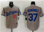 Los Angeles Dodgers #37 Teoscar Hernandez Gray Limited Jersey