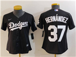 Los Angeles Dodgers #37 Teoscar Hernandez Women's Black Turn Back The Clock Jersey