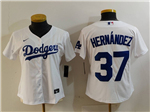 Los Angeles Dodgers #37 Teoscar Hernandez Women's White Jersey