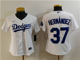 Los Angeles Dodgers #37 Teoscar Hernandez Women's White Jersey