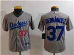 Los Angeles Dodgers #37 Teoscar Hernandez Youth Alternate Gray Limited Jersey