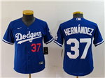 Los Angeles Dodgers #37 Teoscar Hernandez Youth Royal Blue Limited Jersey