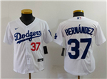 Los Angeles Dodgers #37 Teoscar Hernandez Youth White Limited Jersey