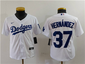 Los Angeles Dodgers #37 Teoscar Hernandez Youth White Jersey