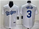 Los Angeles Dodgers #3 Chris Taylor White Cool Base Jersey