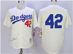 Brooklyn Dodgers #42 Jackie Robinson Throwback Cream Jersey