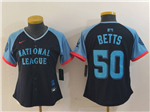 National League #50 Mookie Betts Women's Navy 2024 MLB All-Star Game Limited Jersey