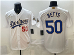 Los Angeles Dodgers #50 Mookie Betts White 2026 Gold Collection Jersey