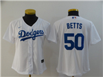 Los Angeles Dodgers #50 Mookie Betts Women's White Cool Base Jersey