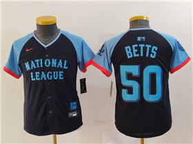 National League #50 Mookie Betts Youth Navy 2024 MLB All-Star Game Limited Jersey