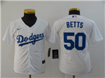 Los Angeles Dodgers #50 Mookie Betts Youth White Cool Base Jersey
