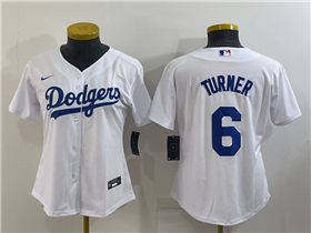 Los Angeles Dodgers #6 Trea Turner Women's White Cool Base Jersey