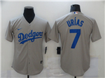 Los Angeles Dodgers #7 Julio Urías Gray Cool Base Jersey 
