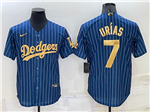 Los Angeles Dodgers #7 Julio Urias Blue Pinstripe Cool Base Jersey