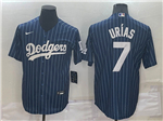 Los Angeles Dodgers #7 Julio Urías Blue Pinstripe Cool Base Jersey